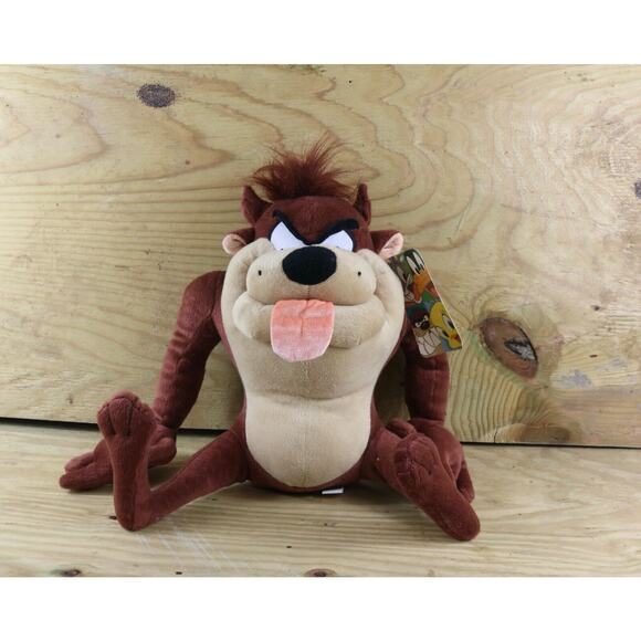 Looney Tunes Plush Taz Vintage Six Flags Stuffed Animal Animation - Picture 1 of 5